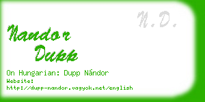 nandor dupp business card